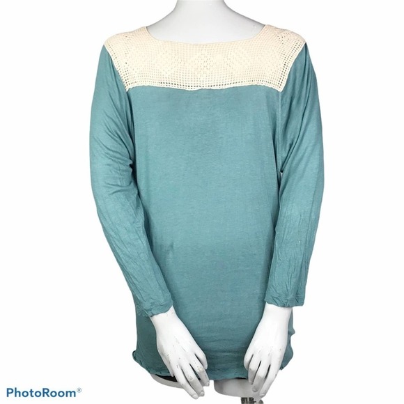 Tiny Anthropologie sea foam green boatneck top - Picture 2 of 7
